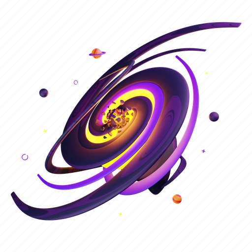 Black hole, galaxy, universe, space 3D illustration - Download on Iconfinder