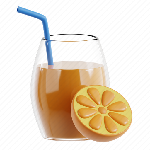 Orange juice, fruit, refreshing, beverage, vitamin c 3D illustration - Download on Iconfinder
