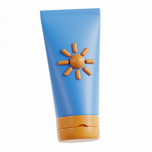 Sunscreen, sun protection, lotion, beach, skincare 3D illustration - Download on Iconfinder
