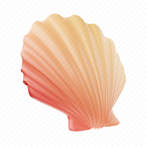Seashell, shell, animal, clam, ocean, sea 3D illustration - Download on Iconfinder