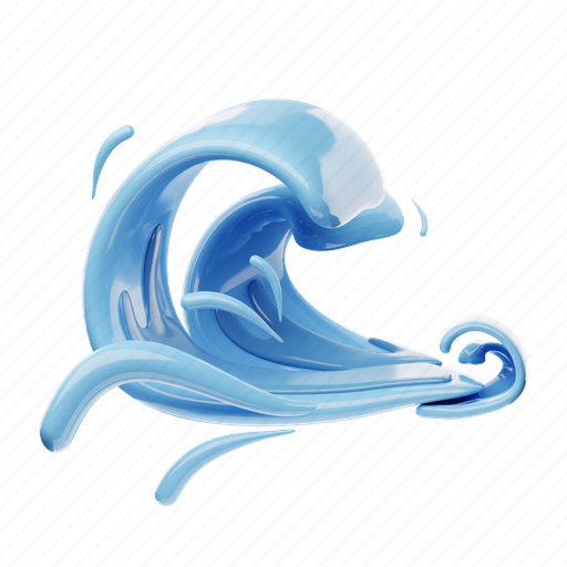 Waves, sea, ocean, wave, water 3D illustration - Download on Iconfinder