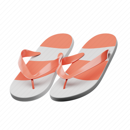 Flip, flops, sandal, footwear, sandals 3D illustration - Download on Iconfinder