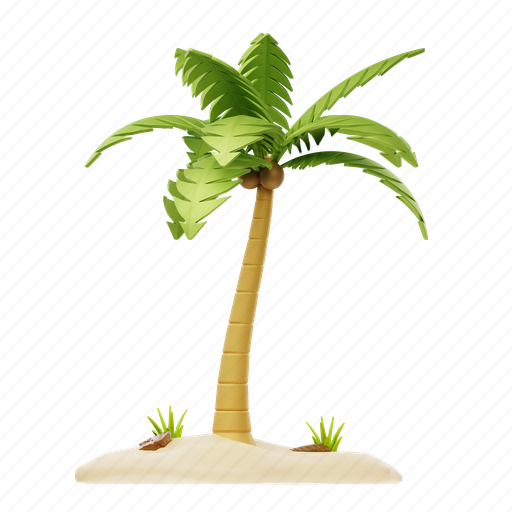 Palm, tree, coconut tree, travel, summer, leaf, nature 3D illustration - Download on Iconfinder