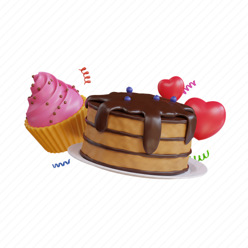 Food, dessert, cake, cupcake, pastry, donut, cafe 3D illustration - Download on Iconfinder