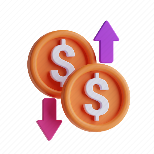 Dollar, arrows, tax, money 3D illustration - Download on Iconfinder