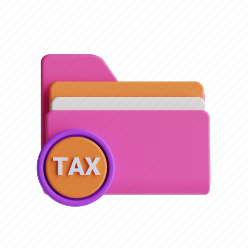 Folder, tax, files, payment 3D illustration - Download on Iconfinder
