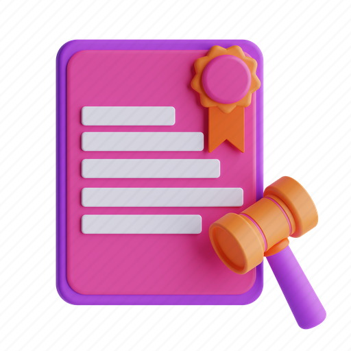 Legal document, law, contract, paper 3D illustration - Download on Iconfinder