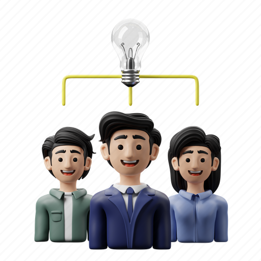 Brainstorming, ideation, idea, business, bulb, light 3D illustration - Download on Iconfinder