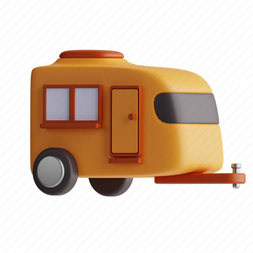 Caravan, camping, road trip, mobile home, outdoors 3D illustration - Download on Iconfinder