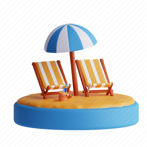 Chair, relaxation, vacation, leisure, comfort 3D illustration - Download on Iconfinder