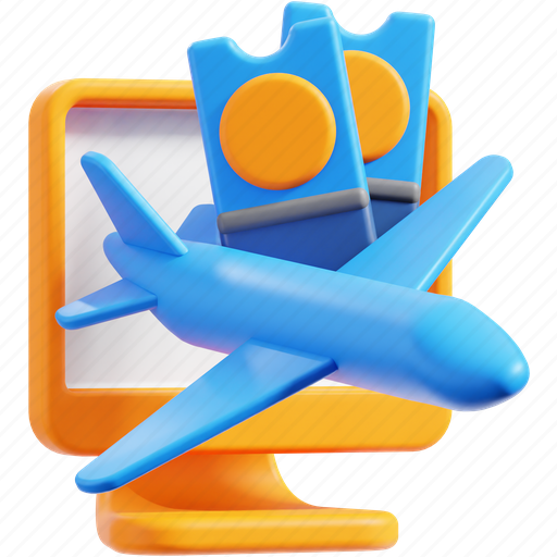 Booking, online booking, computer, monitor, travel, ticket, flight icon - Download on Iconfinder