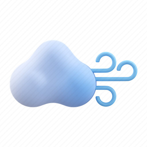 Windy, cloud, cloudy, air, nature, wind, weather 3D illustration - Download on Iconfinder