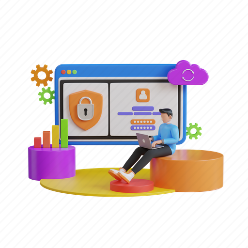 Password, login, access, account, secure, data, privacy 3D illustration - Download on Iconfinder