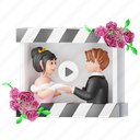 wedding, video, couple, bride, groom, heart