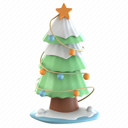 Christmas, tree, xmas, snow, nature 3D illustration - Download on Iconfinder