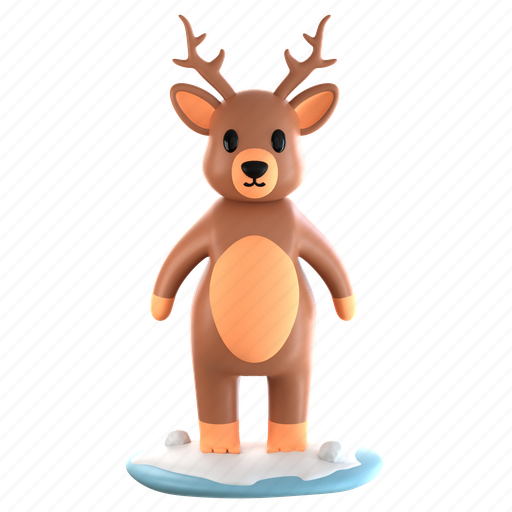 Reindeer, animal, cute animal, wild 3D illustration - Download on Iconfinder