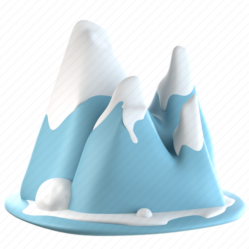 Snowy, mountain, hills, winter, icy 3D illustration - Download on Iconfinder