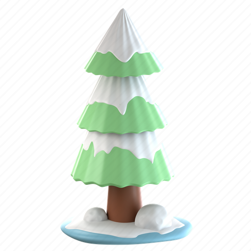Snow, covered, pine, trees, holiday, tree, weather 3D illustration - Download on Iconfinder