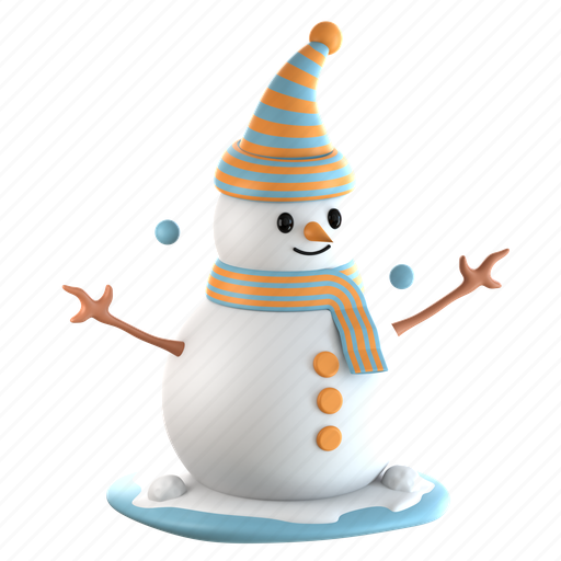 Snowman, snow, christmas, holiday 3D illustration - Download on Iconfinder