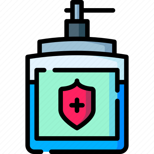 Antibacterial, clean, cleaning, fluid, gel, shield icon - Download on Iconfinder