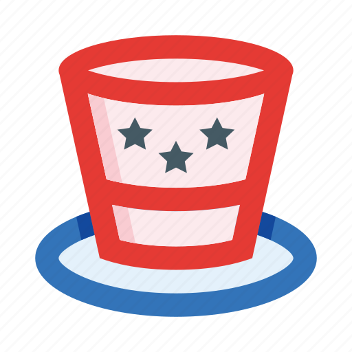 Hat, bowler, stars, 4th of july, celebration, merch, uncle icon - Download on Iconfinder