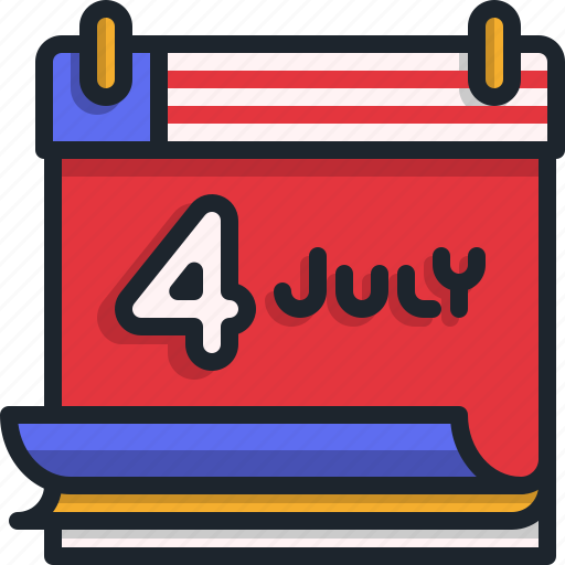 Calendar, of, july, time, date, independence icon - Download on Iconfinder