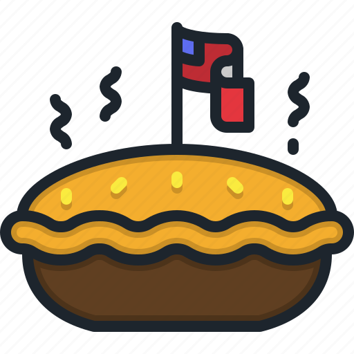 Pie, united, states, of, america, cake, flag icon - Download on Iconfinder