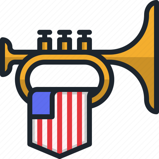 Trumpet, music, wind, instrument, orchestra, usa icon - Download on Iconfinder