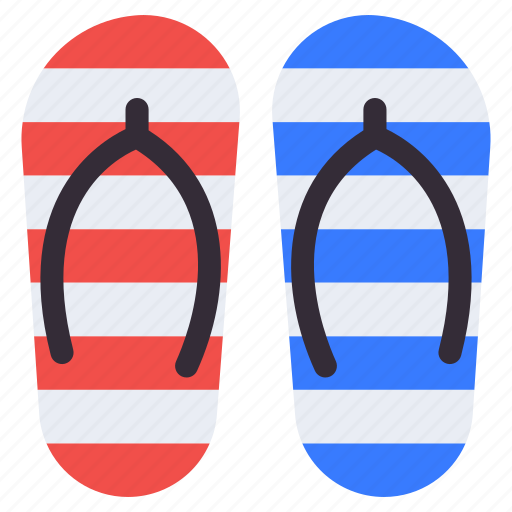 Flip flops, beach sandal, footwear, footgear, footpiece icon - Download on Iconfinder