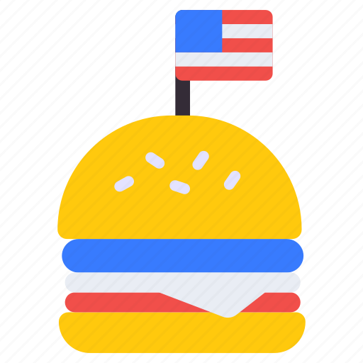 Burger, flag burger, fast food, junk food, meal icon - Download on Iconfinder