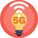bulb, 5g, network, technology, connection, communication, internet