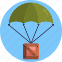 army, military, parachute, box, delivery