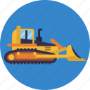 bulldozer, excavator, construction, vehicle, automobile 