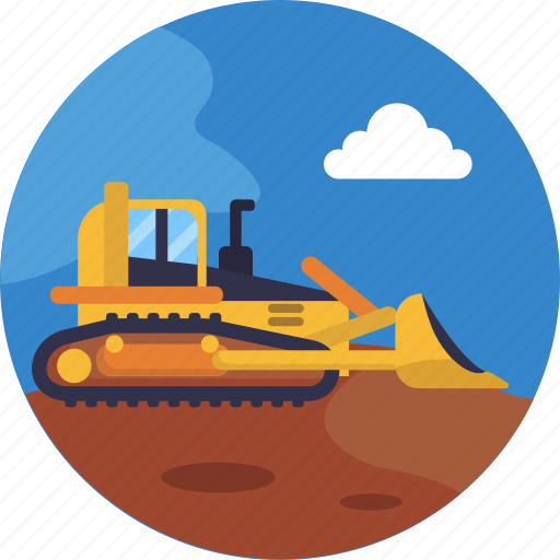 Construction, building, bulldozer, excavate icon - Download on Iconfinder