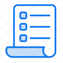 checklist, document, clipboard, menu, paper, file, task, report, business, check