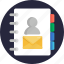 email, phonebook, envelope, mail, communication, message 