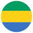 circular, country, flag, gabon, world