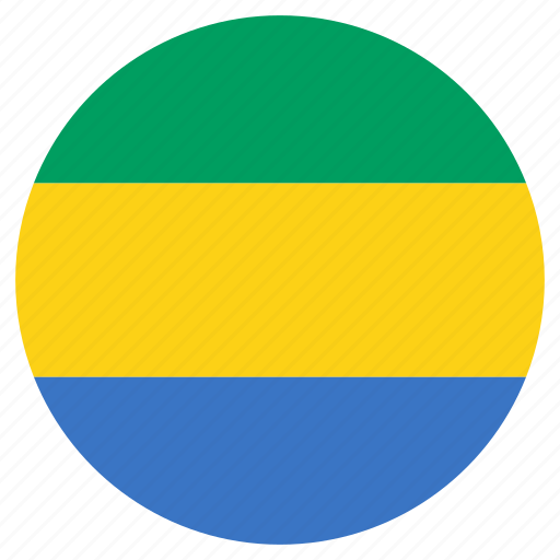 Circular, country, flag, gabon, world icon - Download on Iconfinder