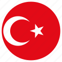 circular, country, flag, turkey, world