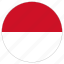 circle, country, flag, indonesia 
