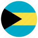 bahamas, circle, country, flag, world