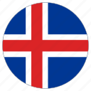 circle, country, flag, iceland, world