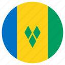 circle, country, flag, saint vincent and the grenadines, world