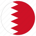 bahrain, circle, country, flag, world