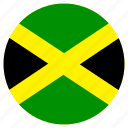 circular, country, flag, jamaica, world