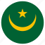 circular, country, flag, mauritania, world 