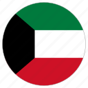 circular, country, flag, kuwait, world