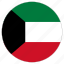 circular, country, flag, kuwait, world 