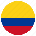 circular, colombia, country, flag, world