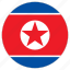 circular, flag, north korea 